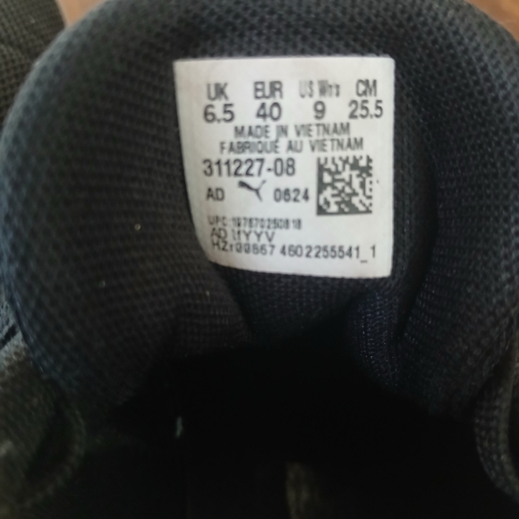 Women PUMA Lite Black Athletic Shoes sz 9 - Picture 10 of 10